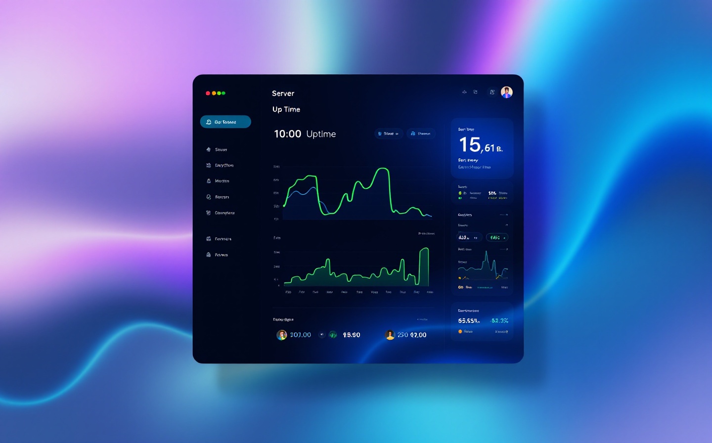 Statusly dashboard showing real-time uptime graphs and Telegram notification preview